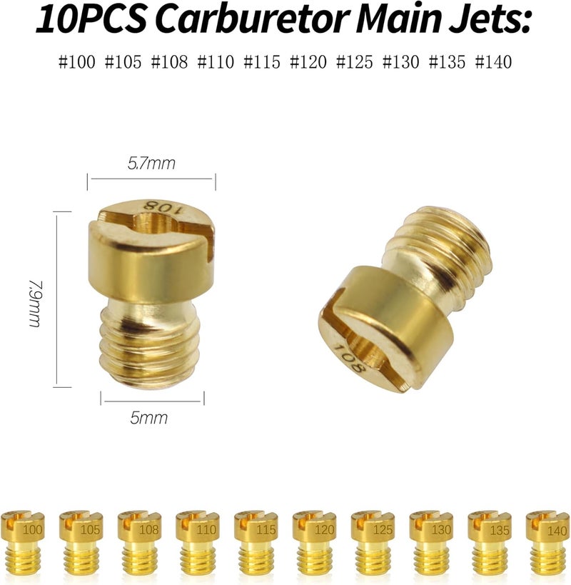 OXCANO 40PCS Carburetor Main Jet Kits, 30pcs Carburetor Main Jet # 100-178 & 10pcs Slow Pilot Jet # 32-55, Compatible with PWK Keihin OKO CVK KOSO PWK Carb, Replace SCL-2018090002-ZH-T-01 - Image 4